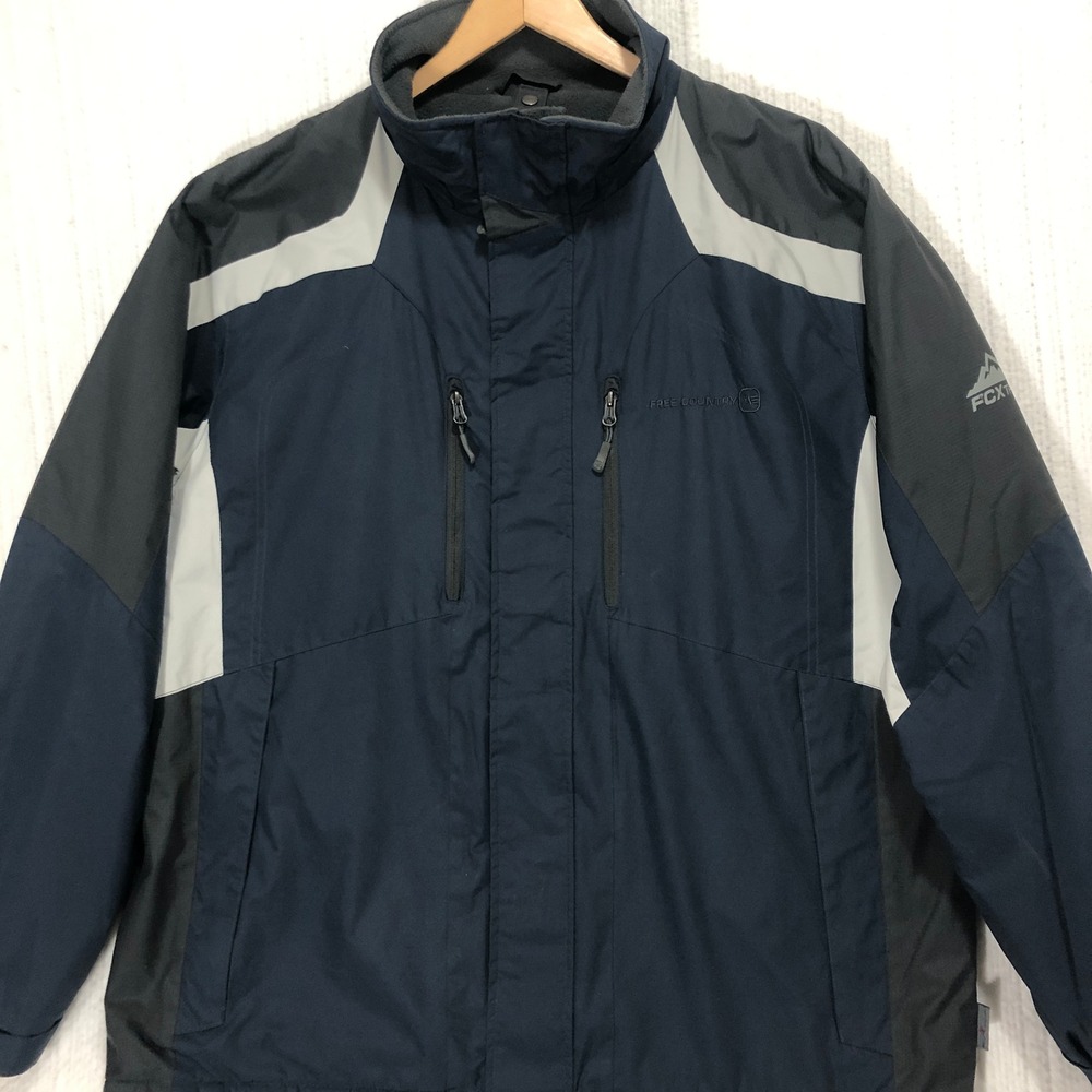 Free Country Jacket‎ Waterproof Insulated Hooded Winter Coat Blue Gray Men's L